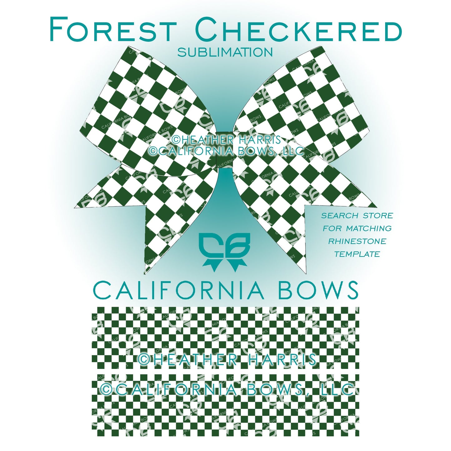 Forest Checkered 3" Bow Sublimation Download