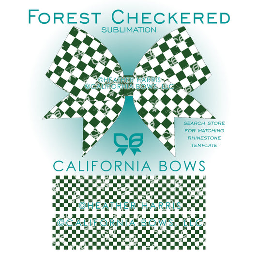 Forest Checkered 3" Bow Sublimation Download