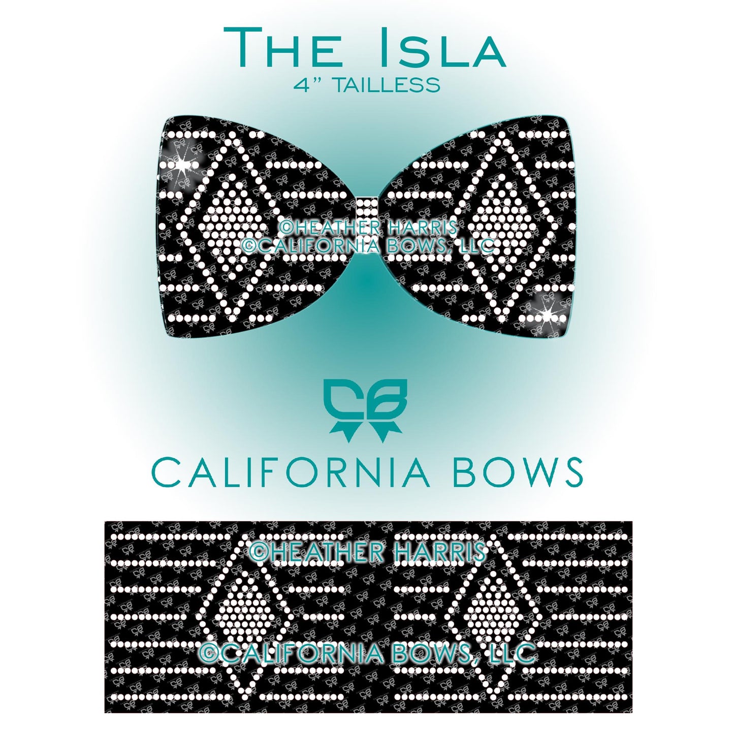 Isla 4" Tailless Bow Rhinestone Template Download