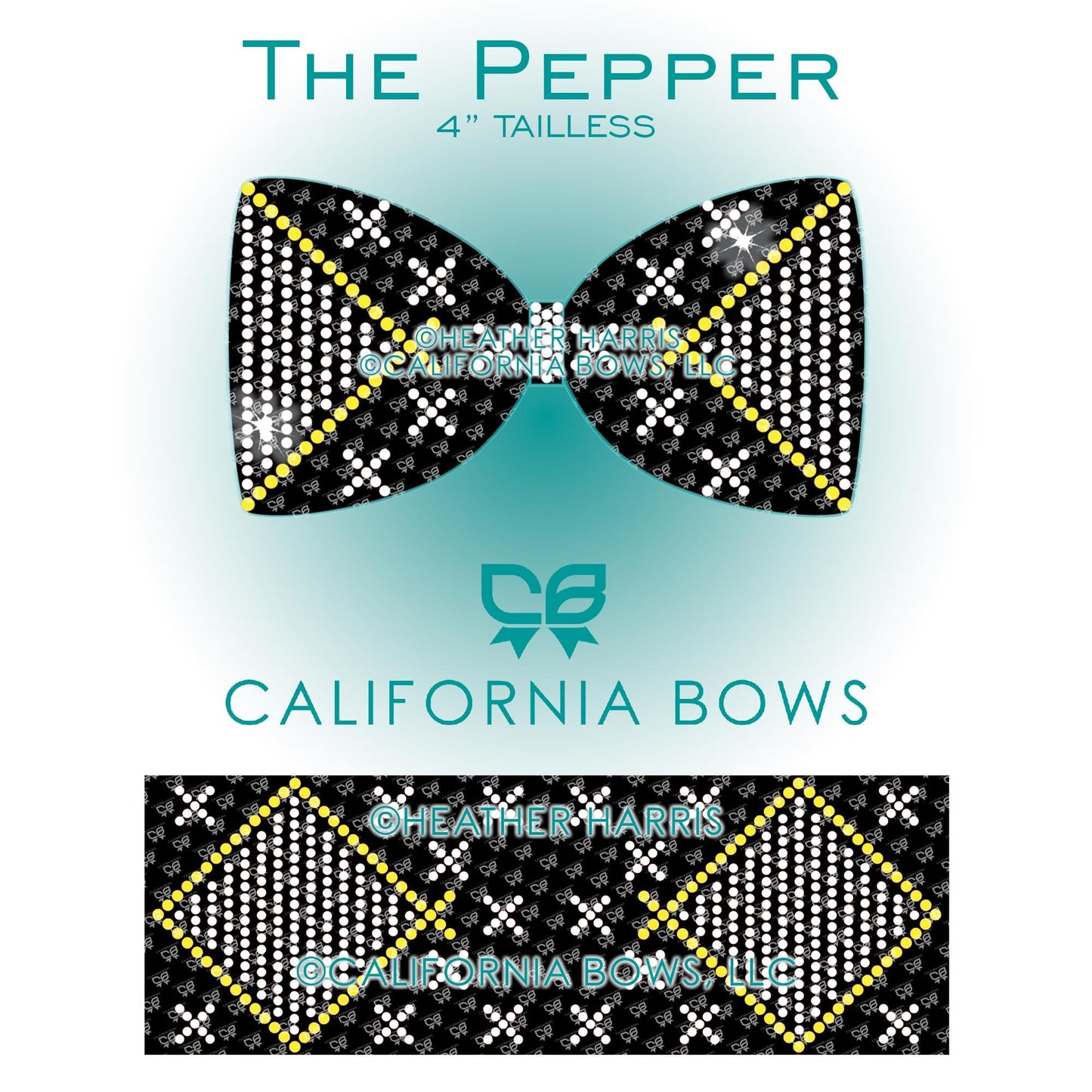 Pepper 4" Tailless Bow Rhinestone Template Download