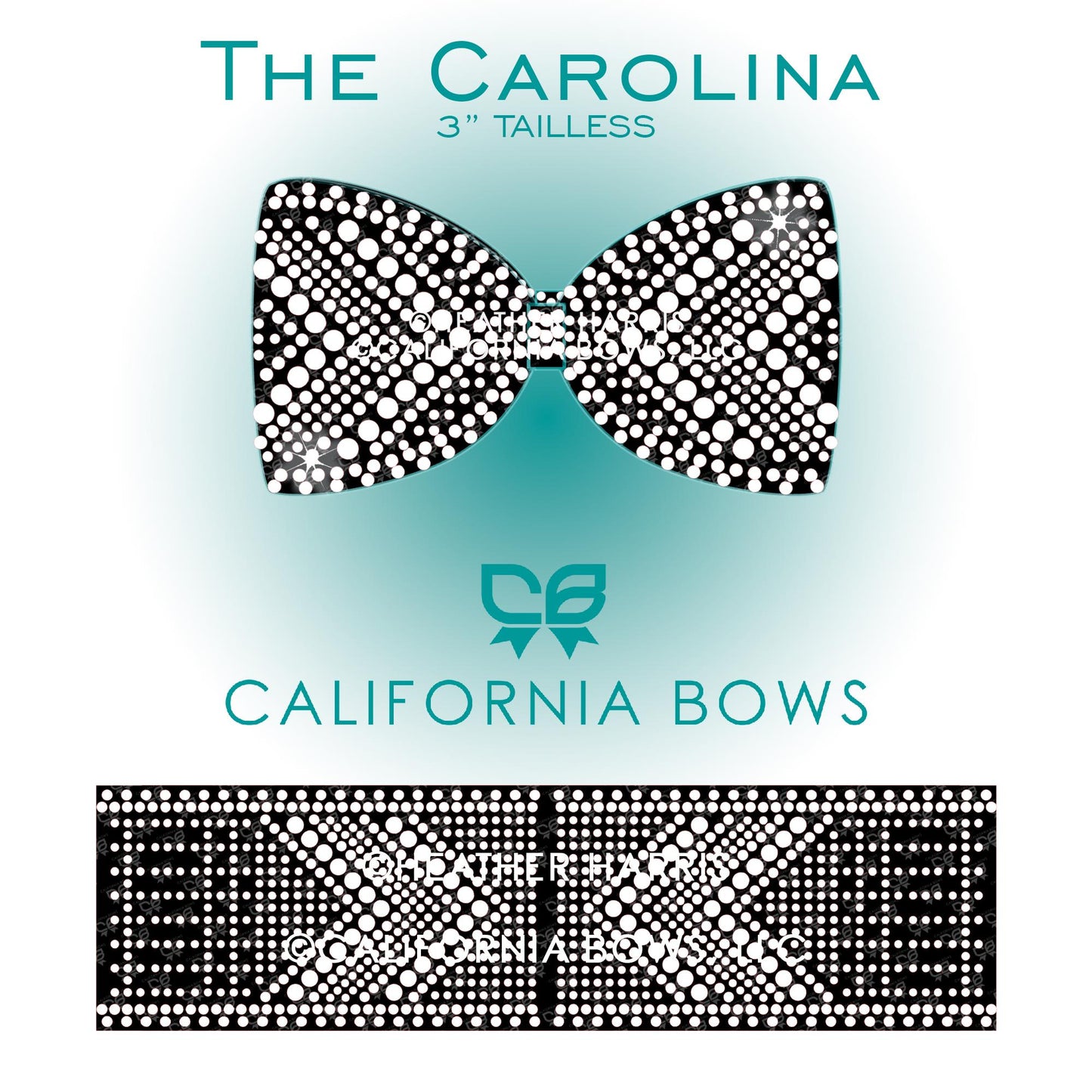 Carolina 3" Tailless Bow Rhinestone Template Download