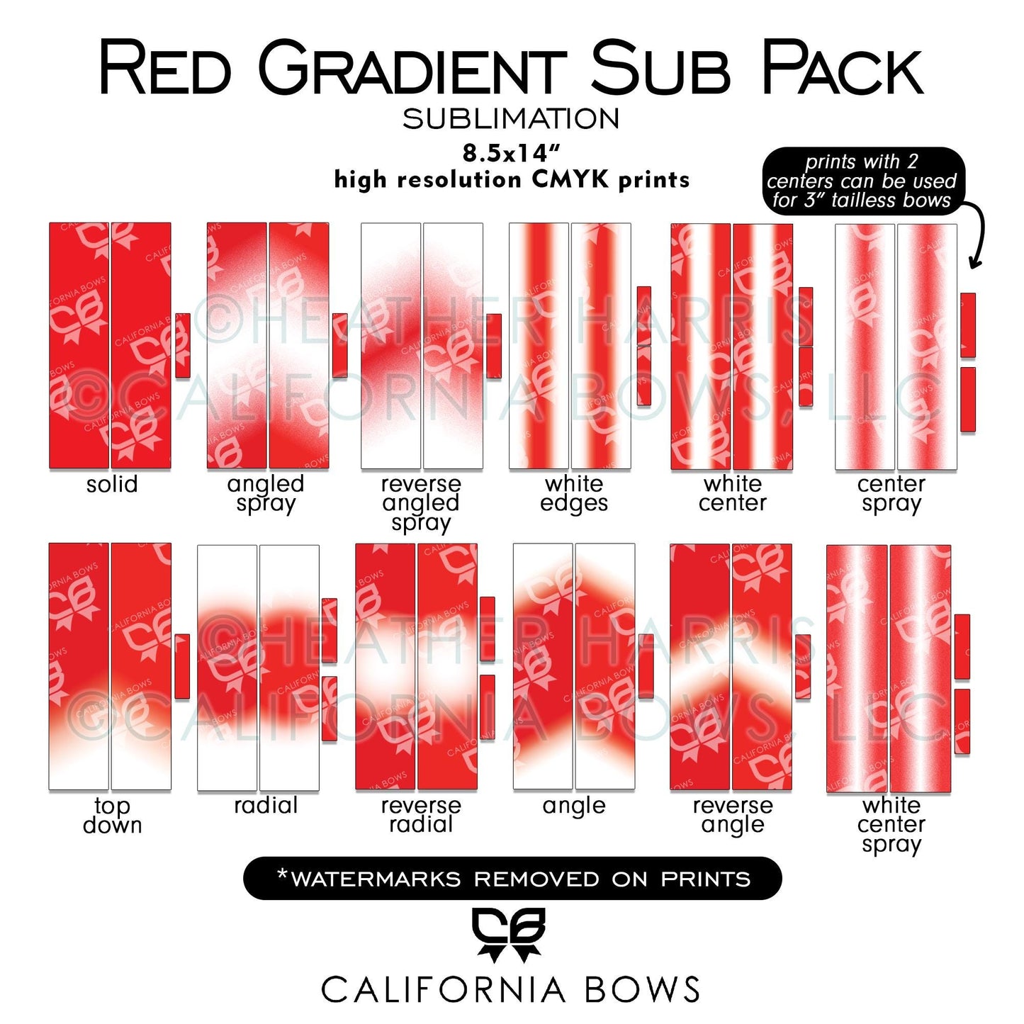 12 Red Gradient Designs Sublimation Download PNG