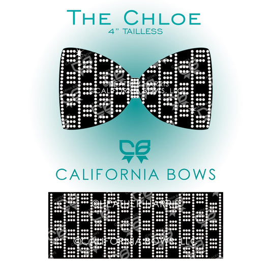 Chloe 4" Tailless Bow Rhinestone Template Download