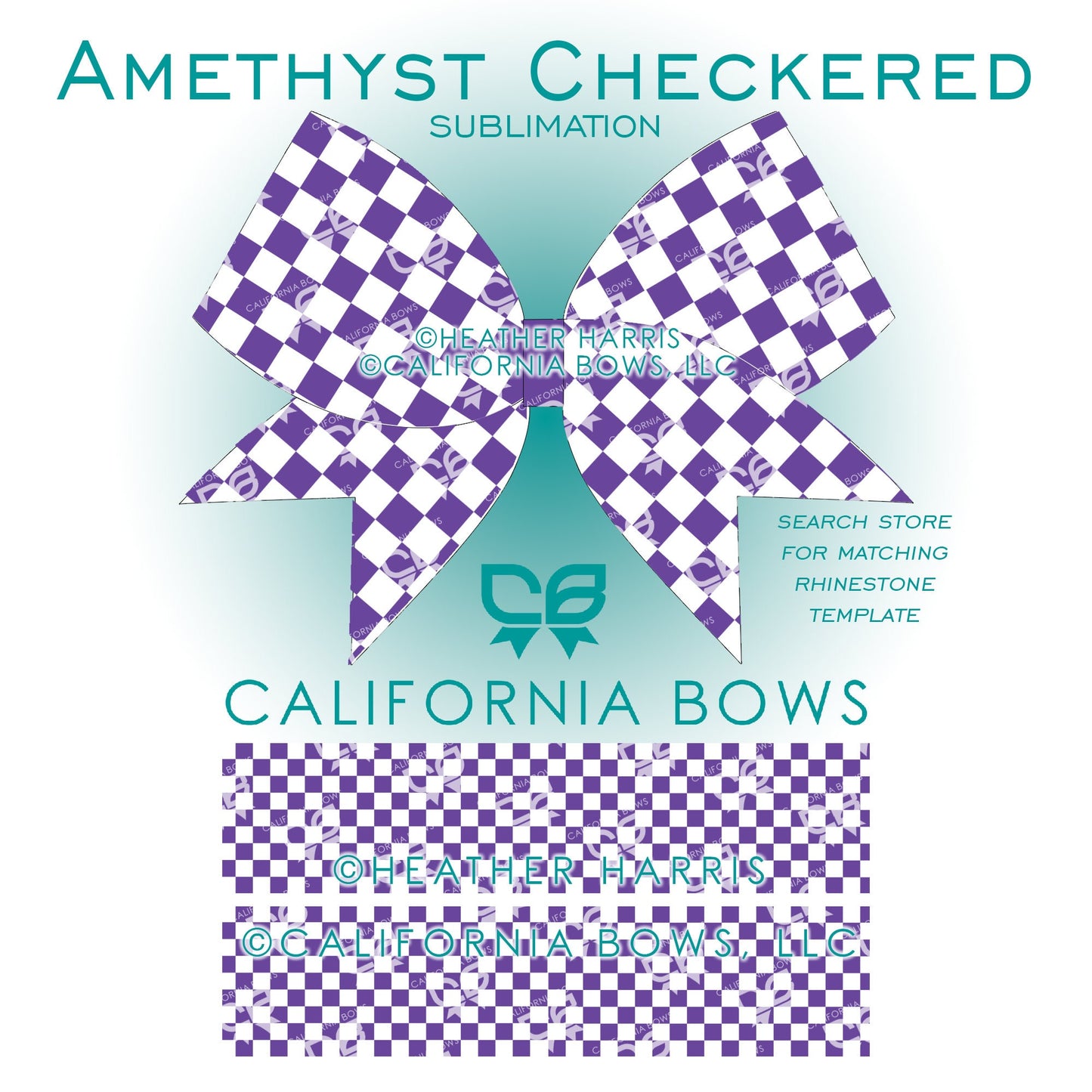 Checkered 3" Bow Sublimation Template Download