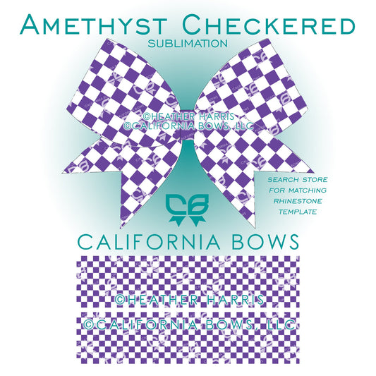 Checkered 3" Bow Sublimation Template Download