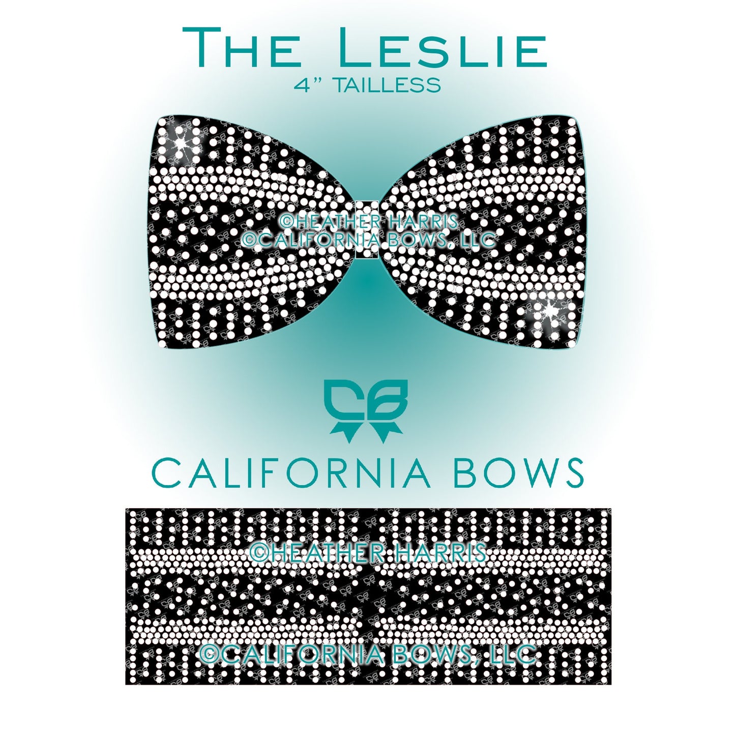 Leslie 4" Tailless Bow Rhinestone Template Download