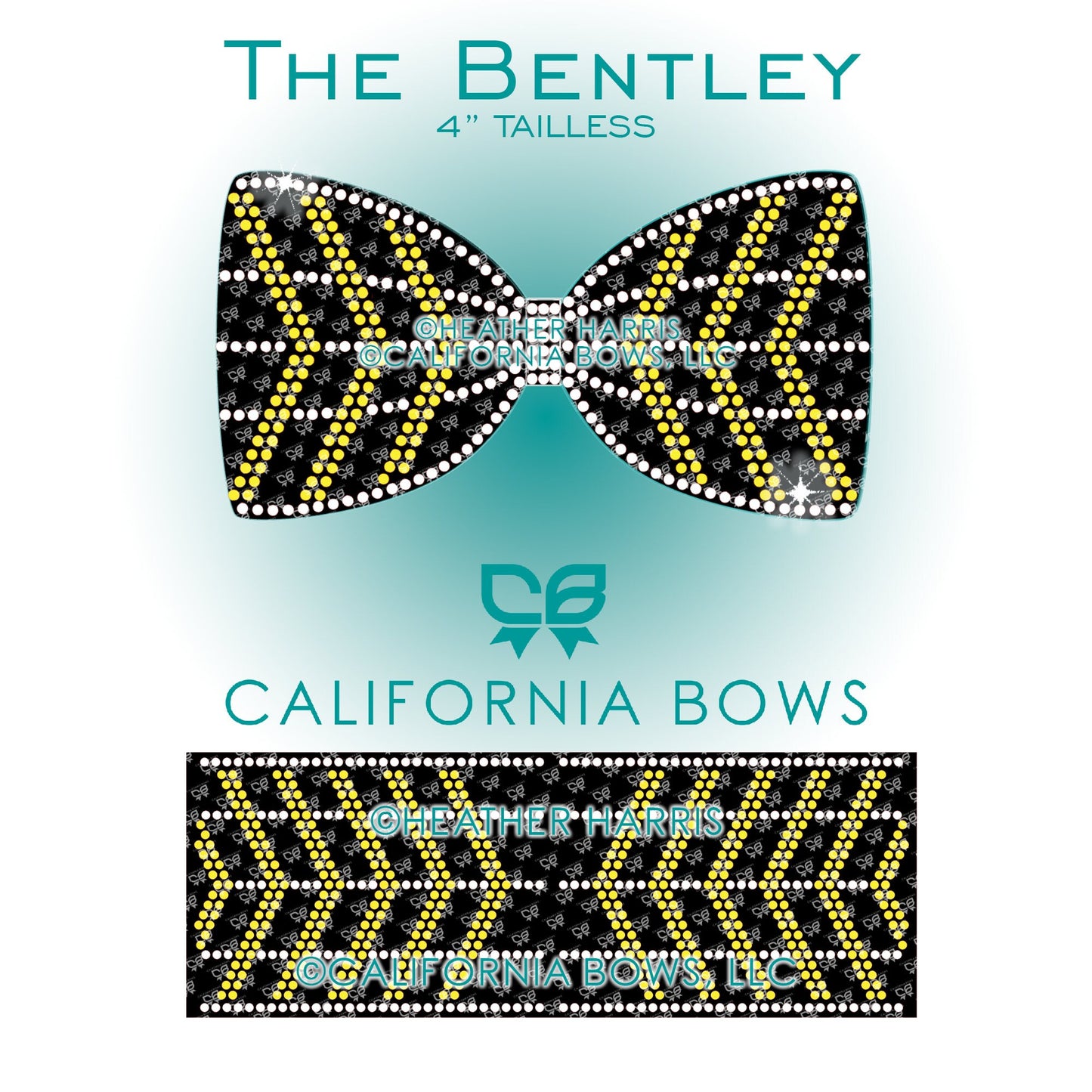 Bentley 4" Tailless Bow Rhinestone Template Download