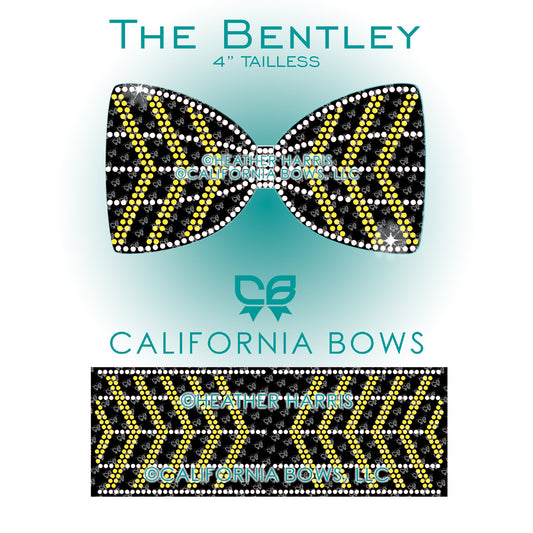 Bentley 4" Tailless Bow Rhinestone Template Download