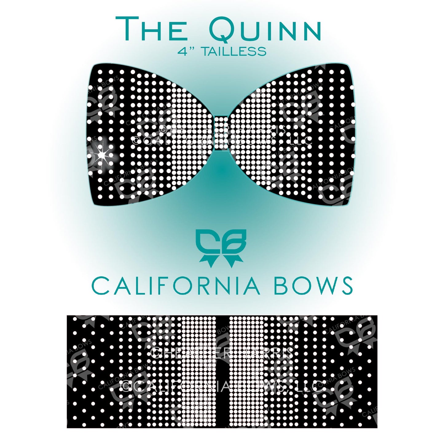 Quinn 4" Tailless Bow Rhinestone Template Download