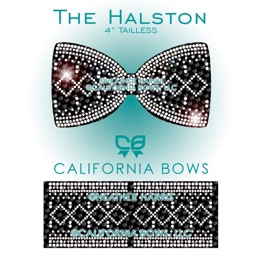Halston 4" Tailless Bow Rhinestone Template Download