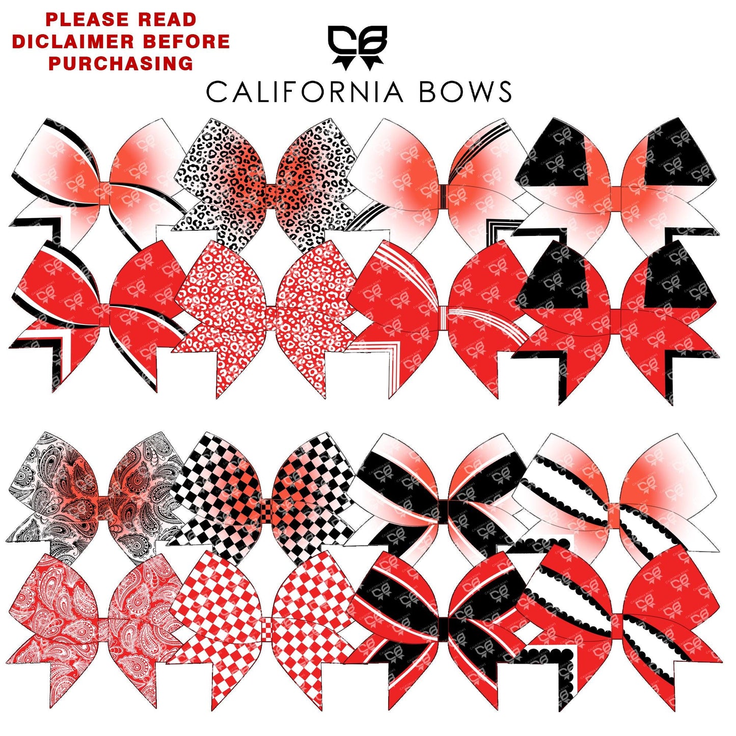 PRO PACK Cheer Bow Design Sublimation Download PNG