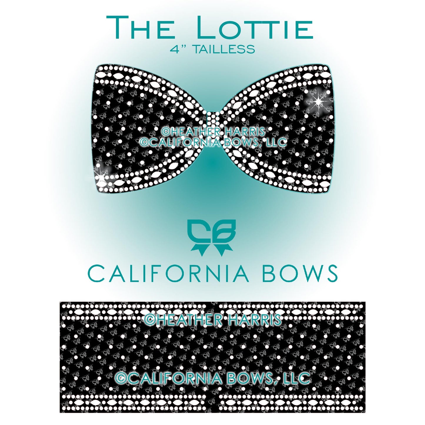 Lottie 4" Tailless Bow Rhinestone Template Download