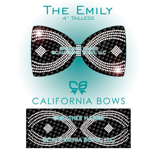 Emily 4" Tailless Bow Rhinestone Template Download
