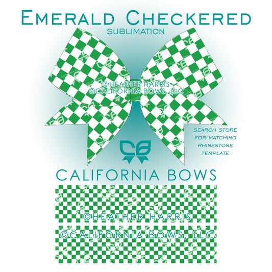 Checkered 3" Cheer Bow Sublimation Template Download