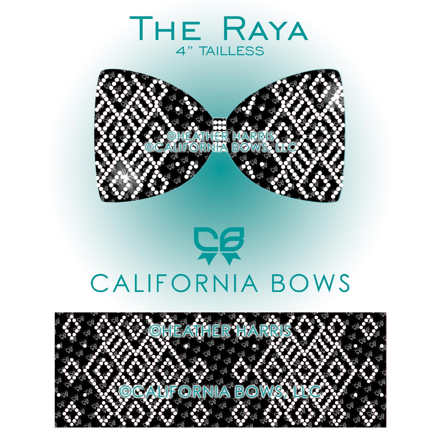 Raya 4" Tailless Bow Rhinestone Template Download
