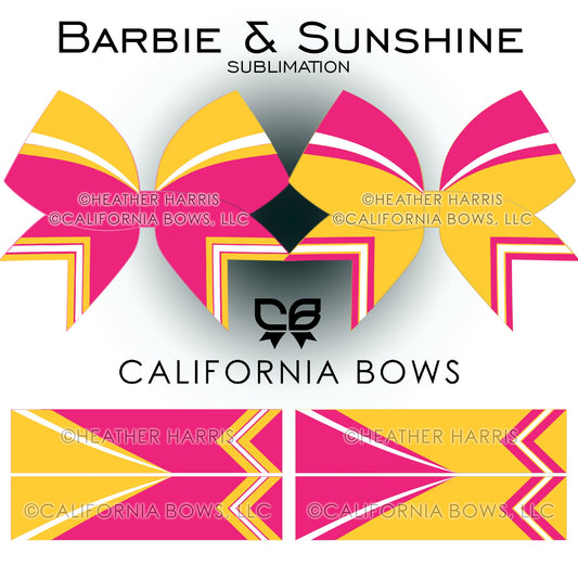 Sunshine Barbie Athletic Cheer Bow Design Sublimation Download