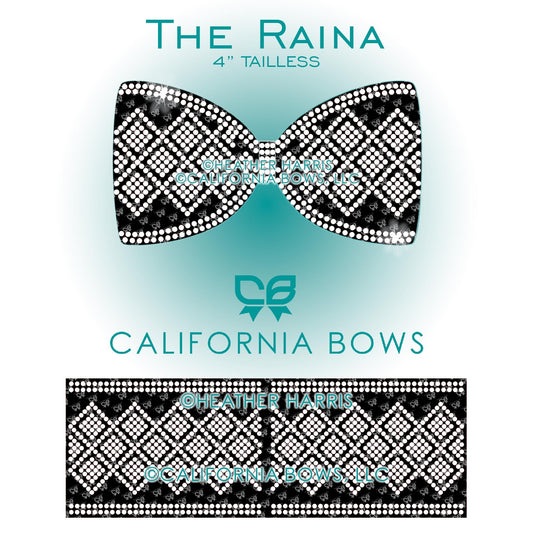 Raina 4" Tailless Bow Rhinestone Template Download