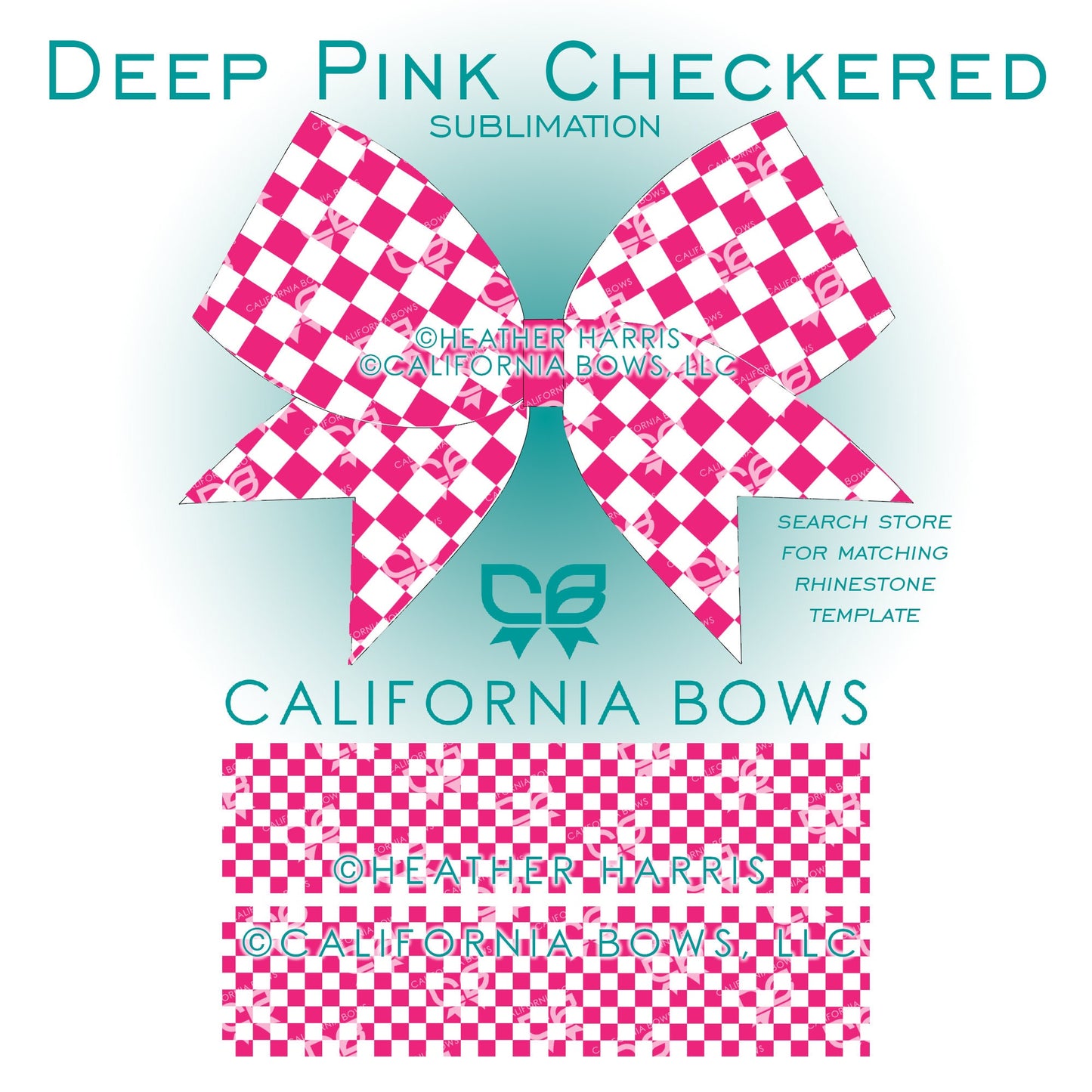 Checkered 3" Cheer Bow Sublimation Template Download
