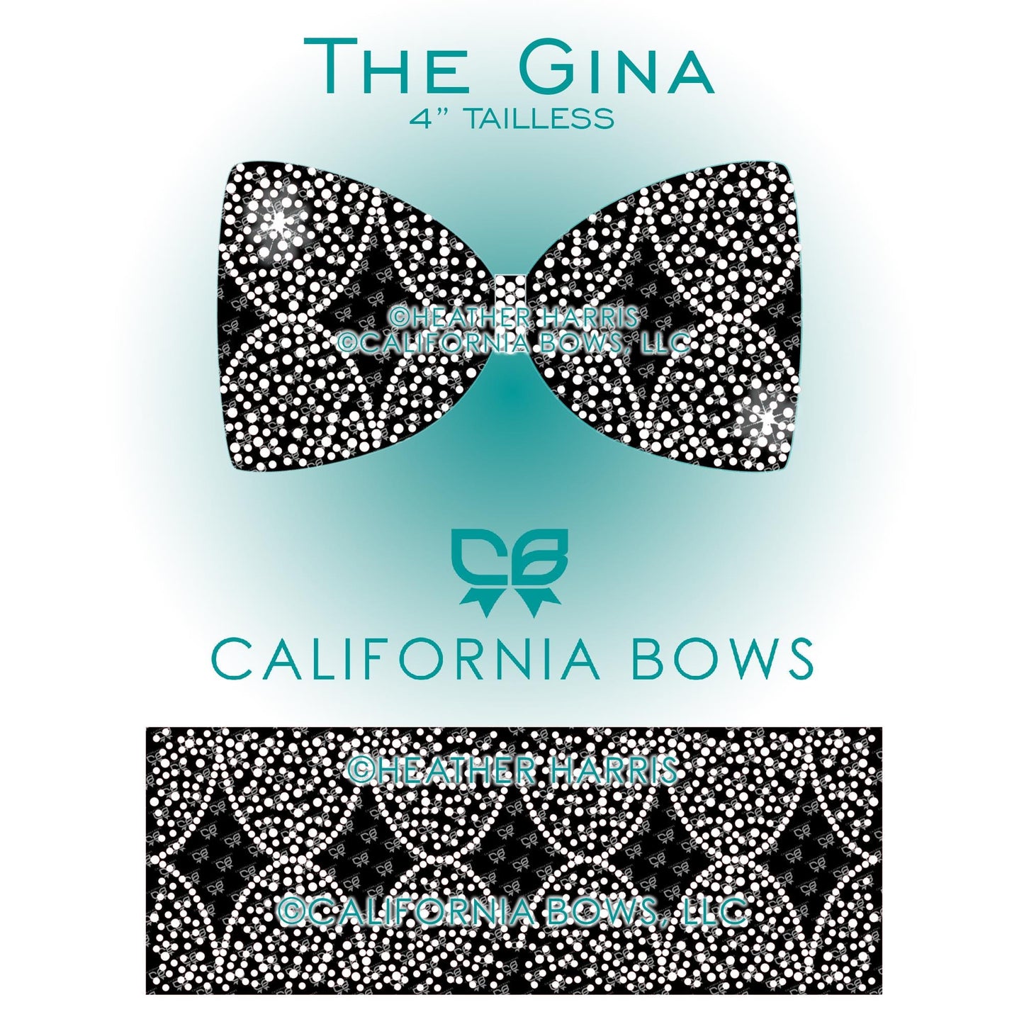 Gina 4" Tailless Bow Rhinestone Template Download