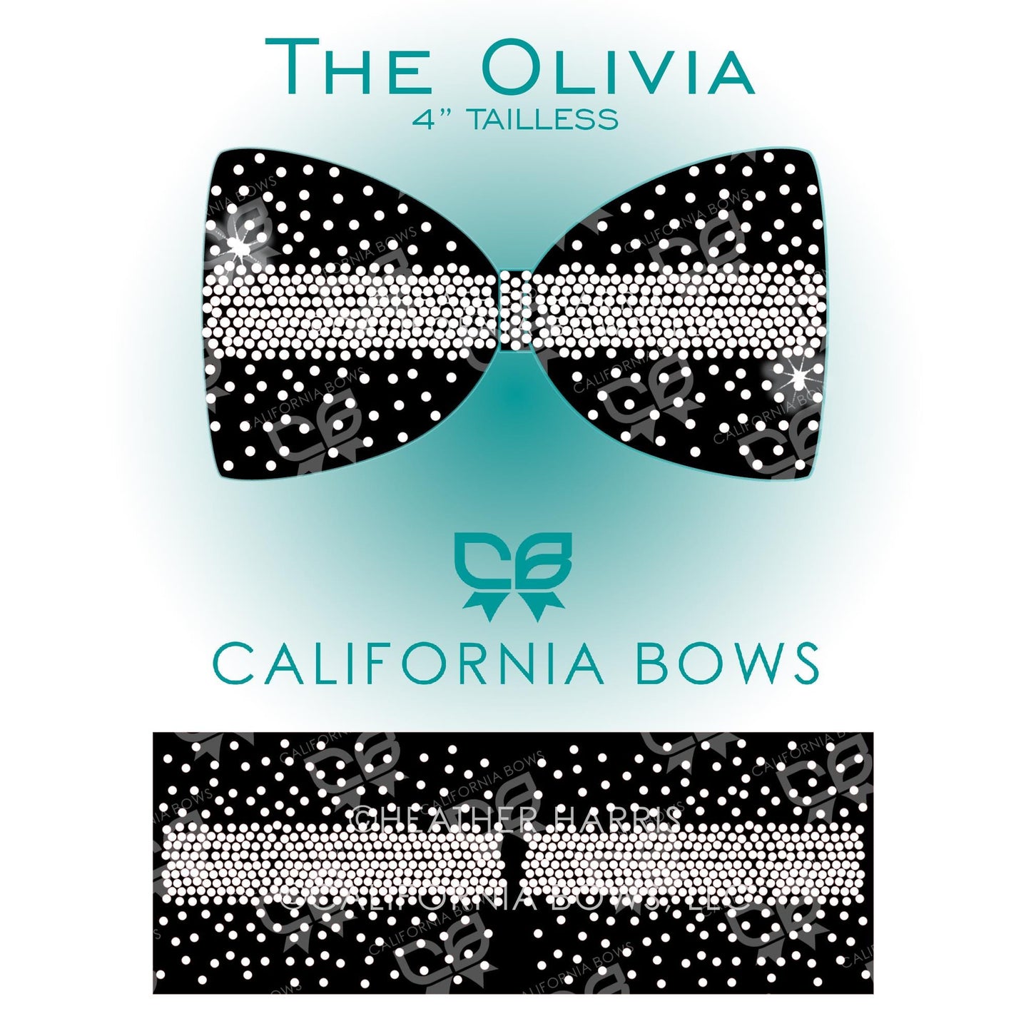 Olivia 4" Tailless Bow Rhinestone Template Download