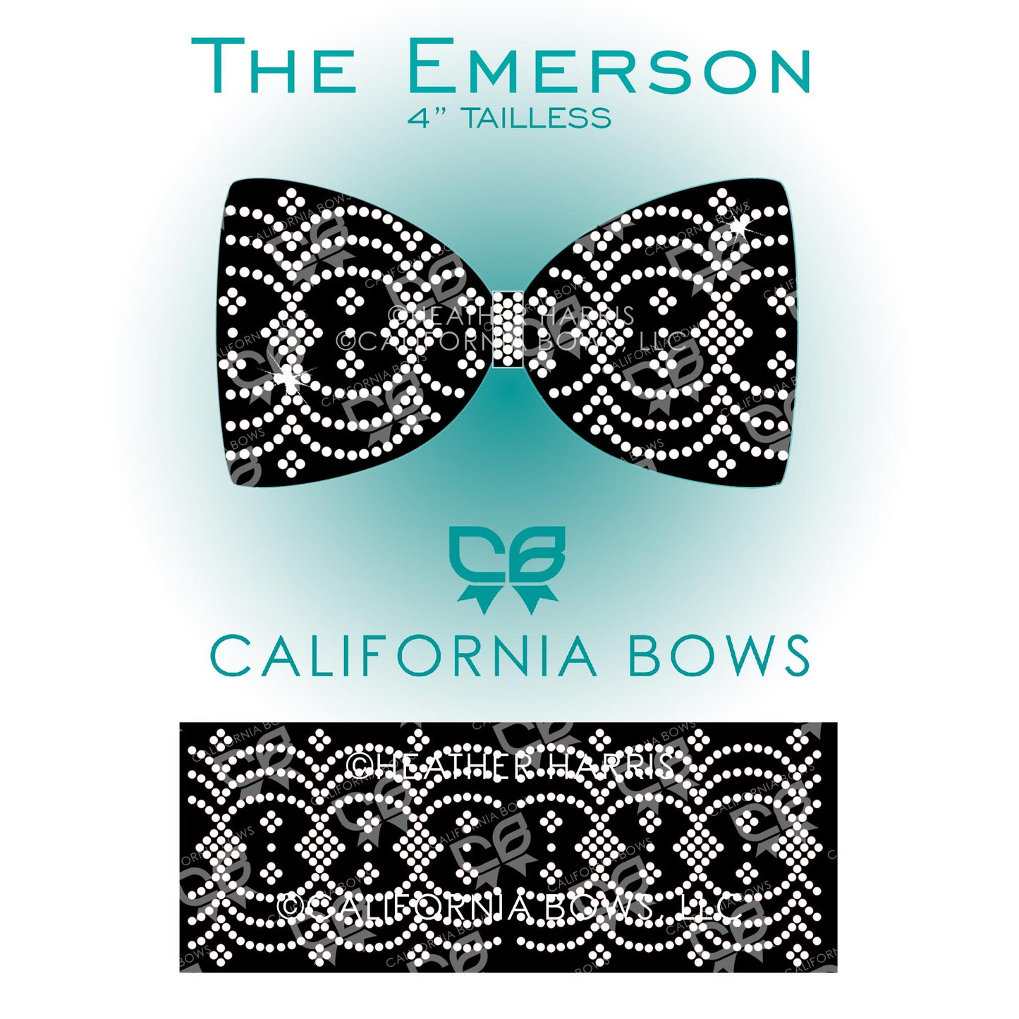 Emerson 4" Tailless Bow Rhinestone Template Download