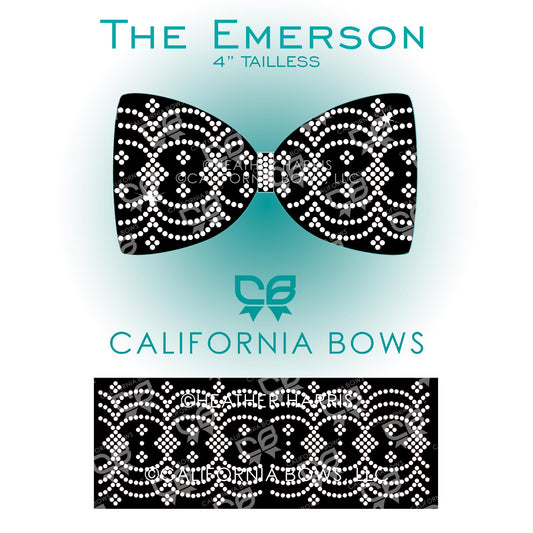 Emerson 4" Tailless Bow Rhinestone Template Download
