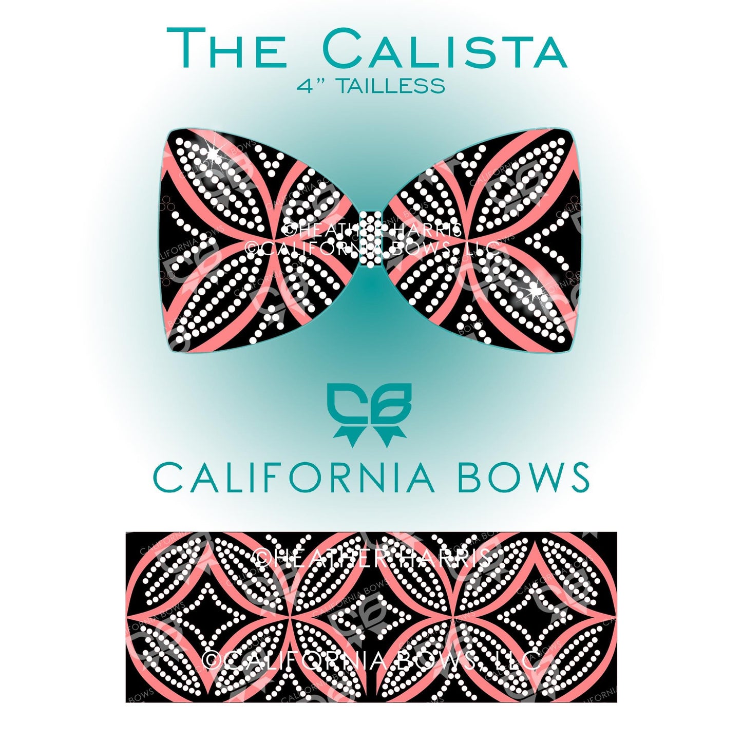 Calista 4" Tailless Bow Rhinestone & Vinyl Template Download