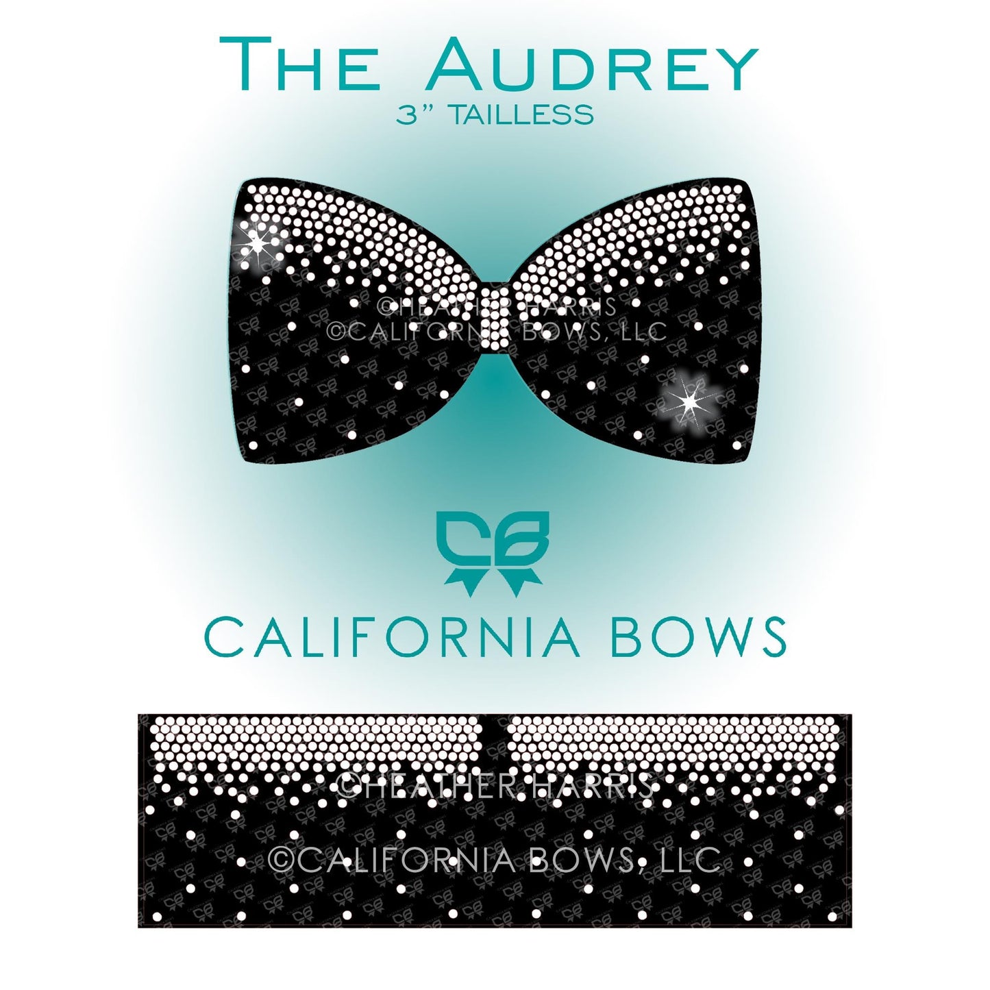 Audrey 3" Tailless Bow Rhinestone Template Download