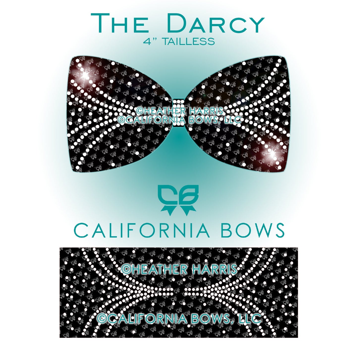 Darcy 4" Tailless Bow Rhinestone Template Download