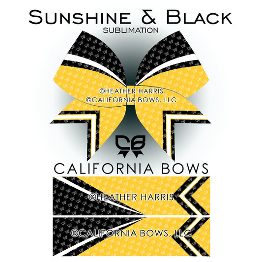Sunshine Yellow Athletic Cheer Bow Design Sublimation Download PNG