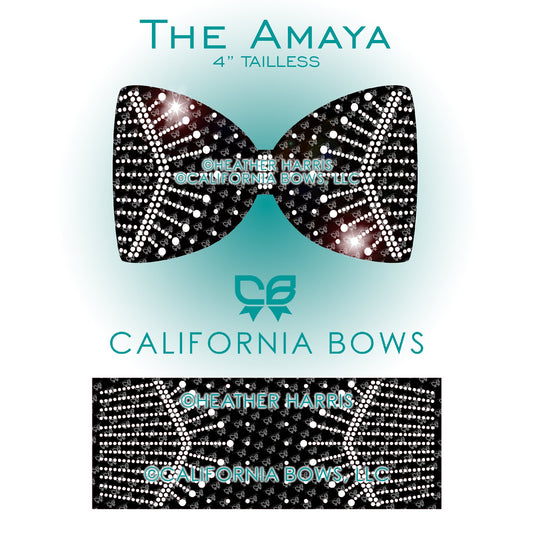 Amaya 4" Tailless Bow Rhinestone Template Download