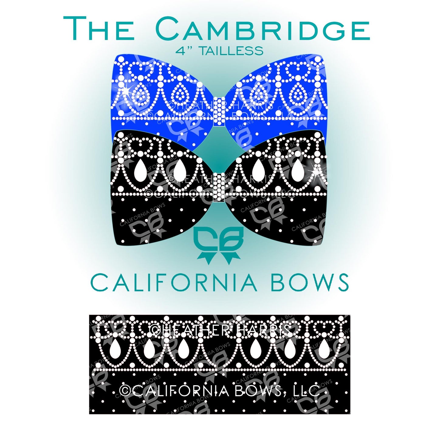 Cambridge 4" Tailless Bow Rhinestone Template Download