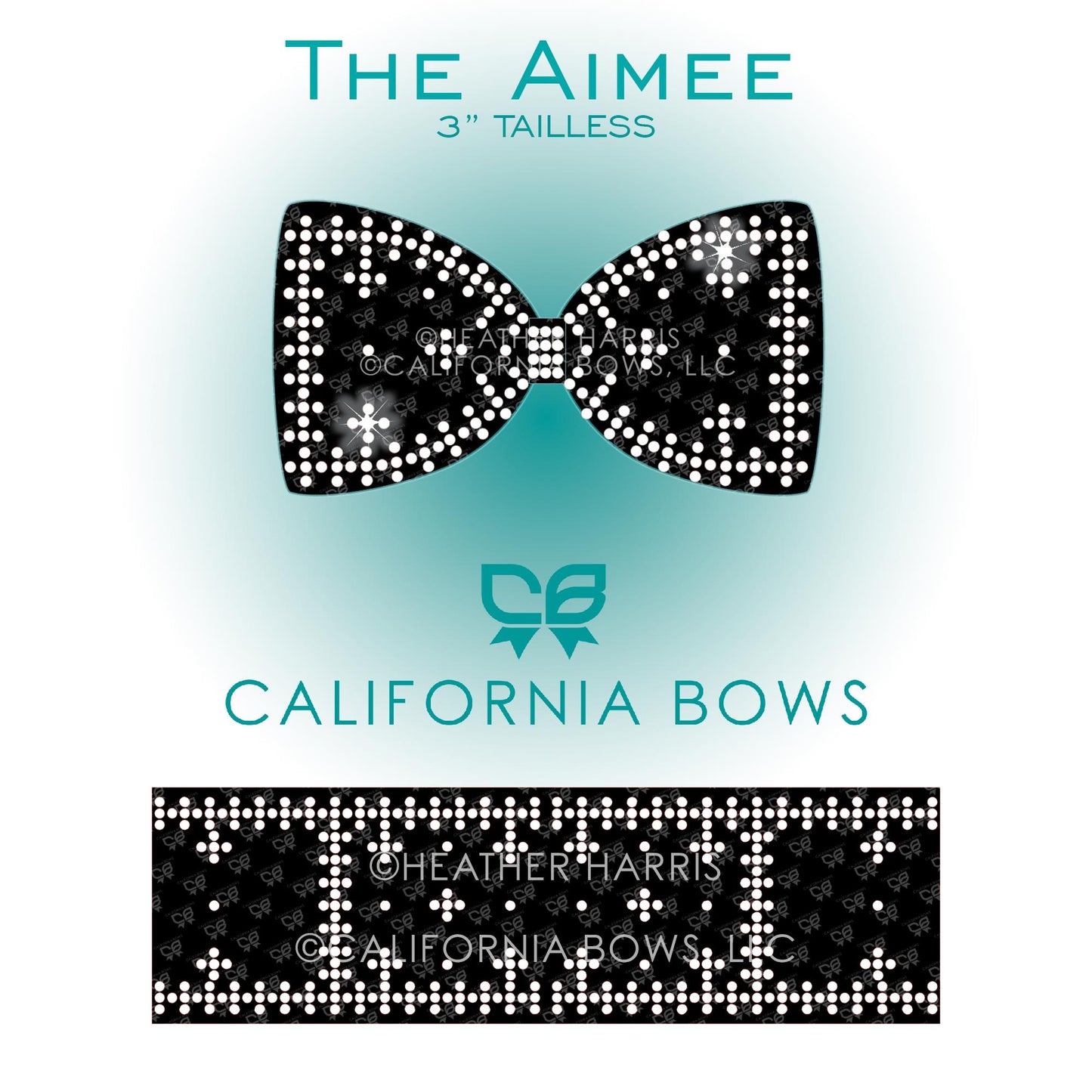 Aimee 3" Tailless Cheer Bow Rhinestone Template Download