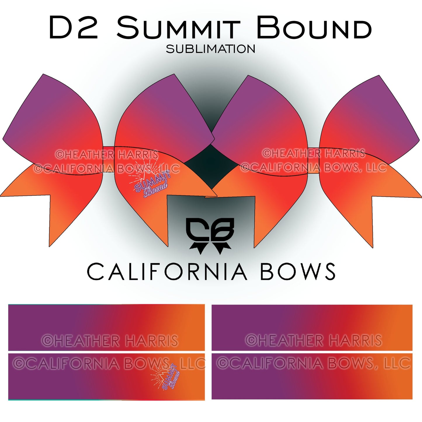 D2 Summit Bound Cheer Bow Design Sublimation Download PNG