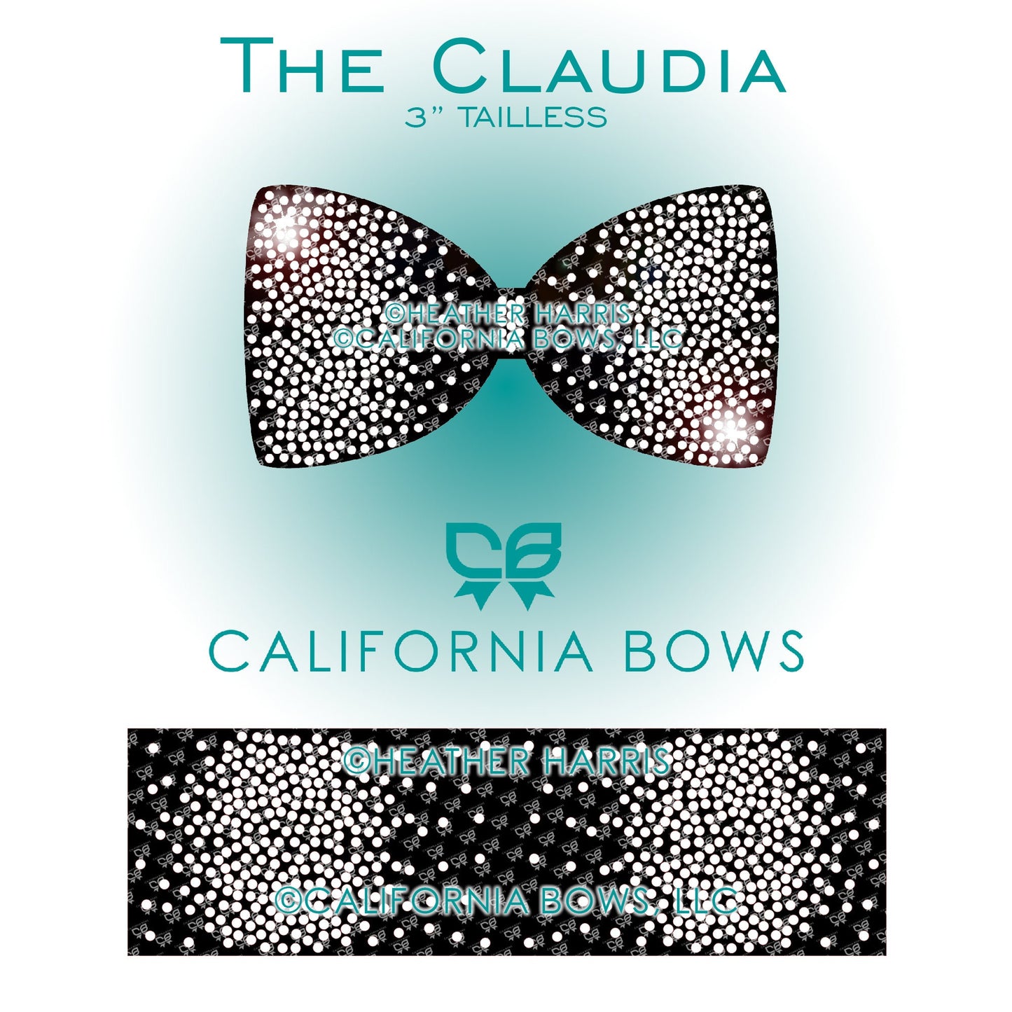 Claudia 3" Tailless Bow Rhinestone Template Download