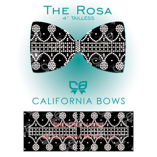 Rosa 4" Tailless Bow Rhinestone Template Download