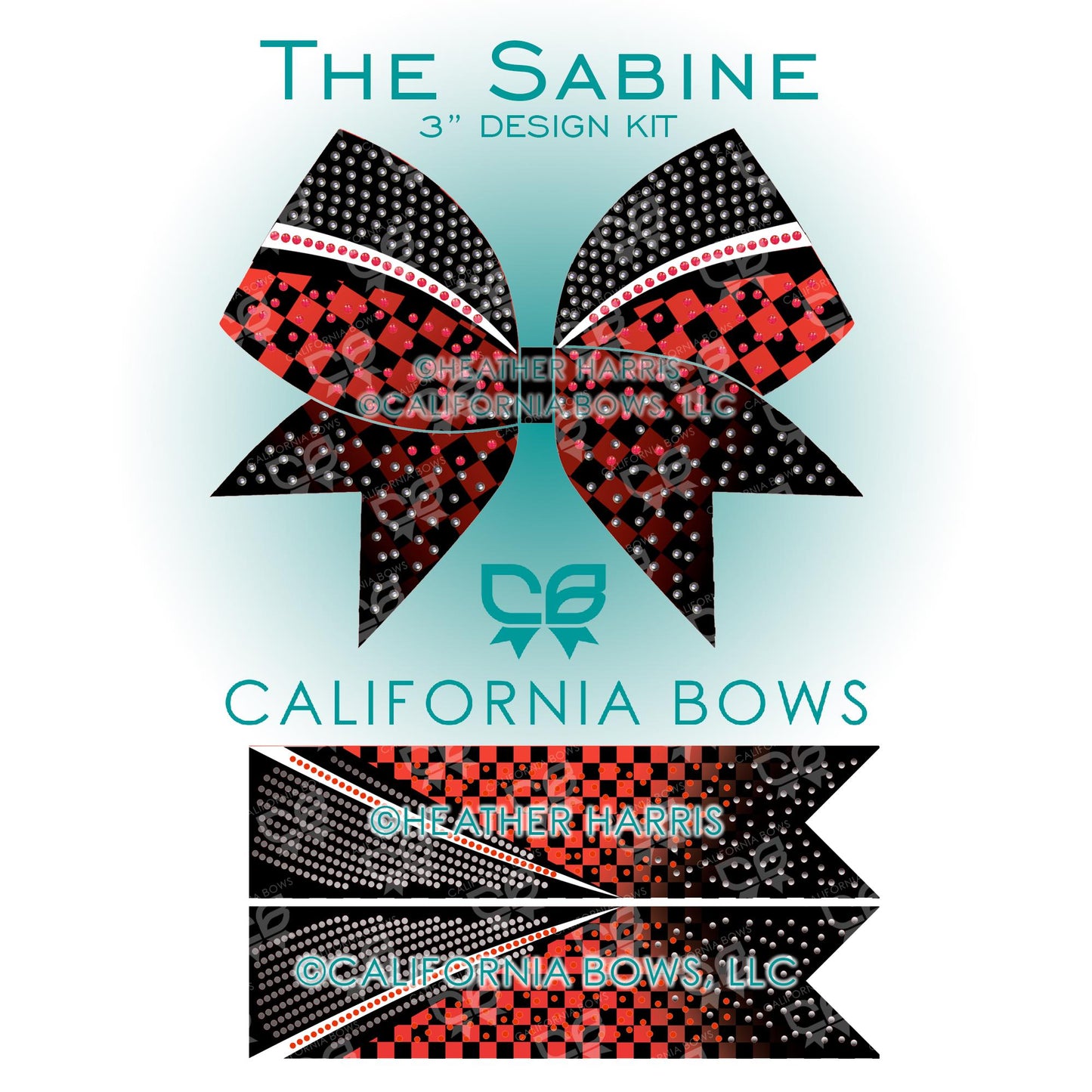 Sabine 3" Bow Rhinestone Sublimation Template Download Kit