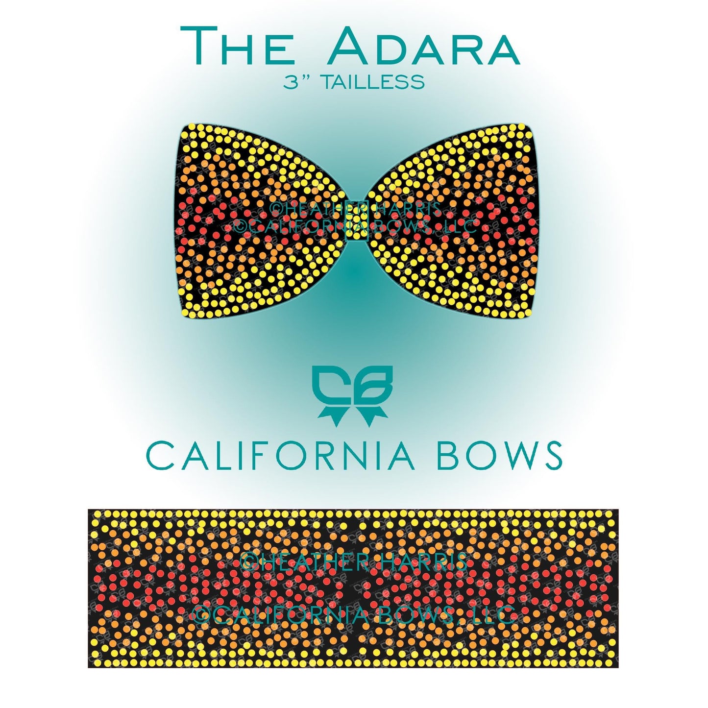 Adara 3" Tailless Bow Rhinestone Template Download