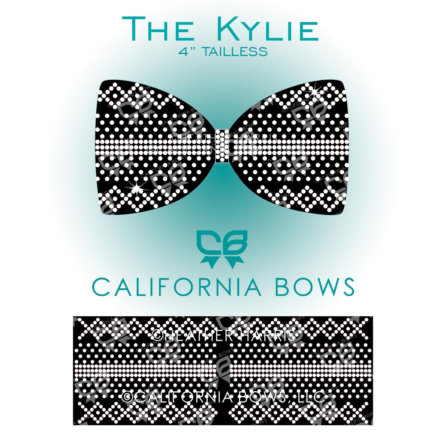 Kylie 4" TaillessTailless Bow Rhinestone Template Download