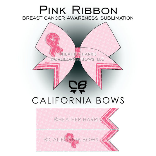 Breast Cancer Awareness Cheer Bow Design Sublimation Download PNG