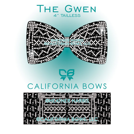 Gwen 4" Tailless Bow Rhinestone Template Download