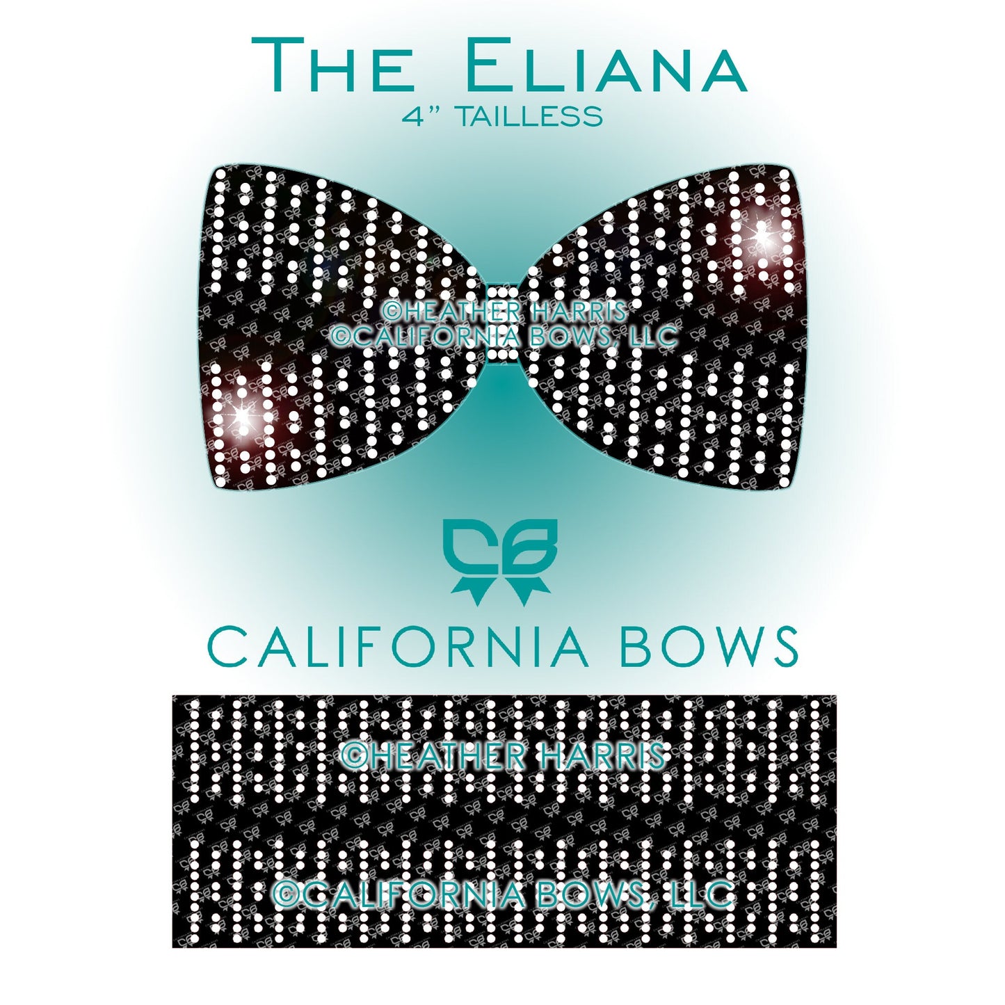 Eliana 4" Tailless Bow Rhinestone Template Download