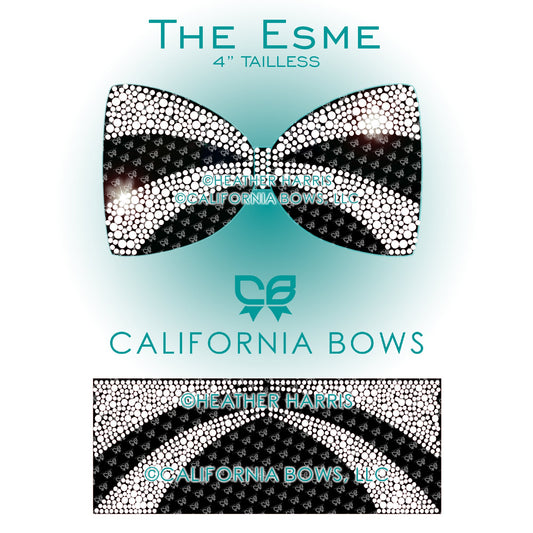 Esme 4" Tailless Bow Rhinestone Template Download