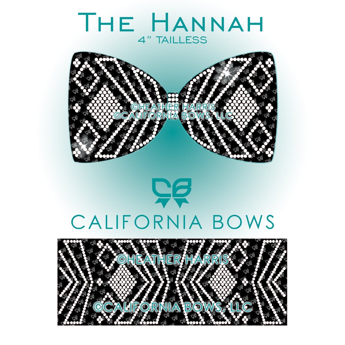 Hannah 4" Tailless Bow Rhinestone Template Download