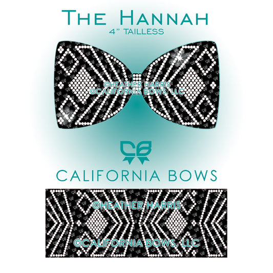 Hannah 4" Tailless Bow Rhinestone Template Download