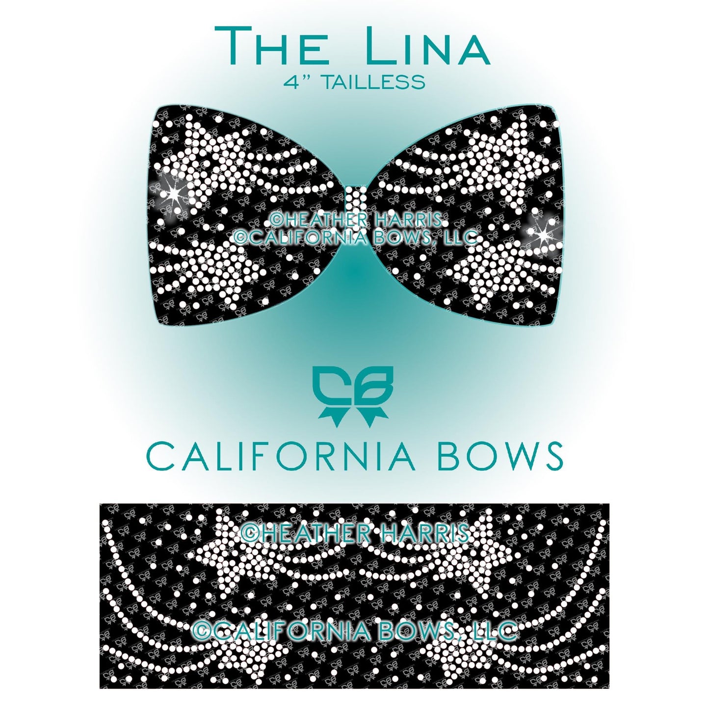 Lina 4" Tailless Bow Rhinestone Template Download