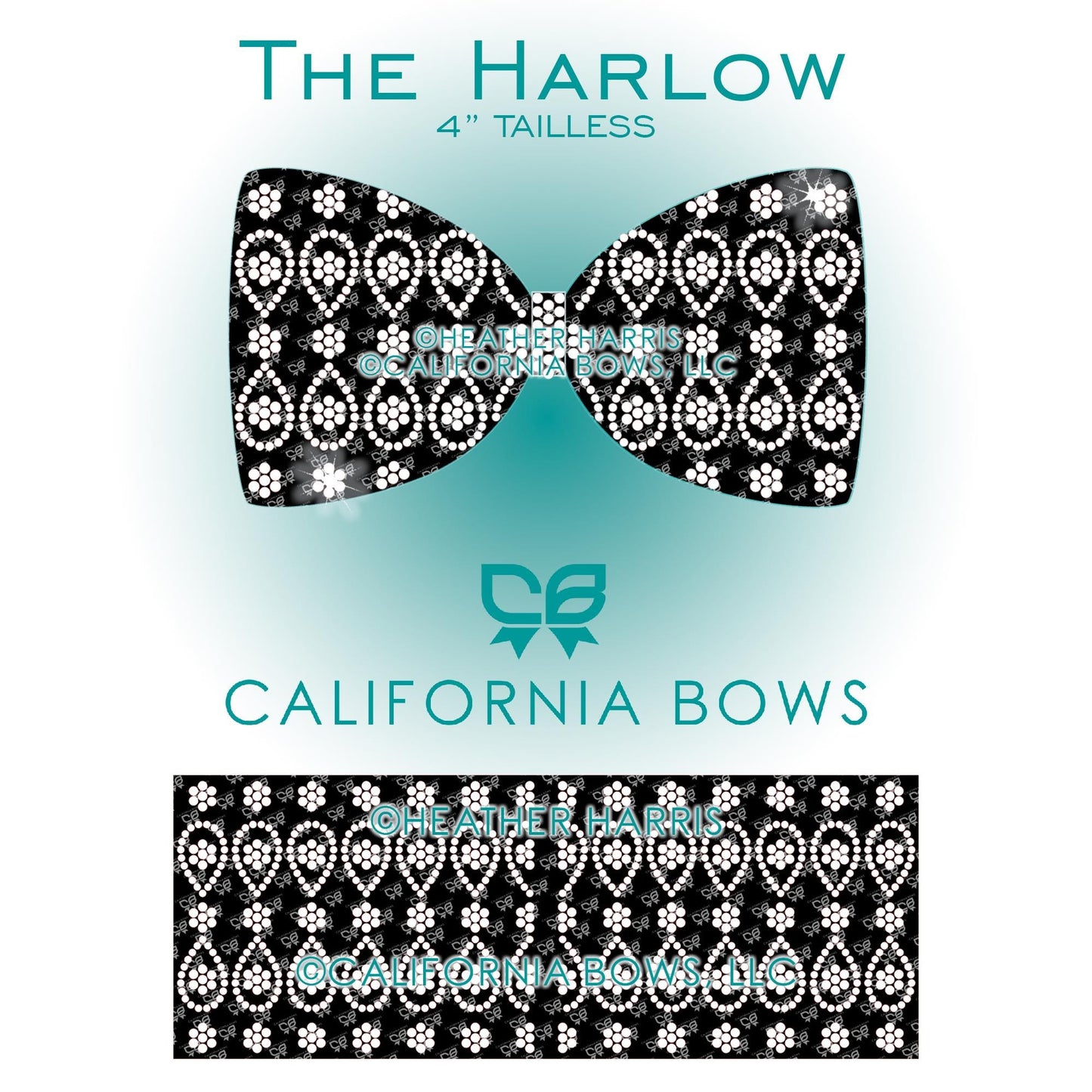 Harlow 4" Tailless Bow Rhinestone Template Download
