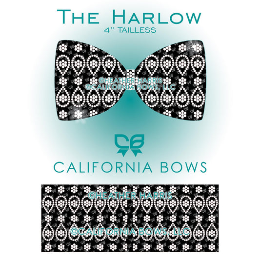 Harlow 4" Tailless Bow Rhinestone Template Download