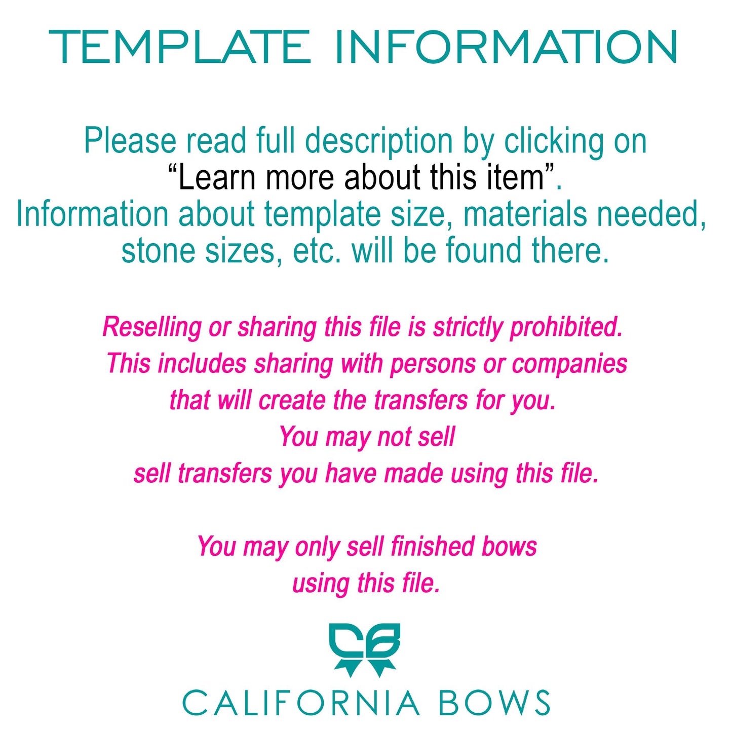 Nova 4" Tailless Bow Rhinestone Template Download
