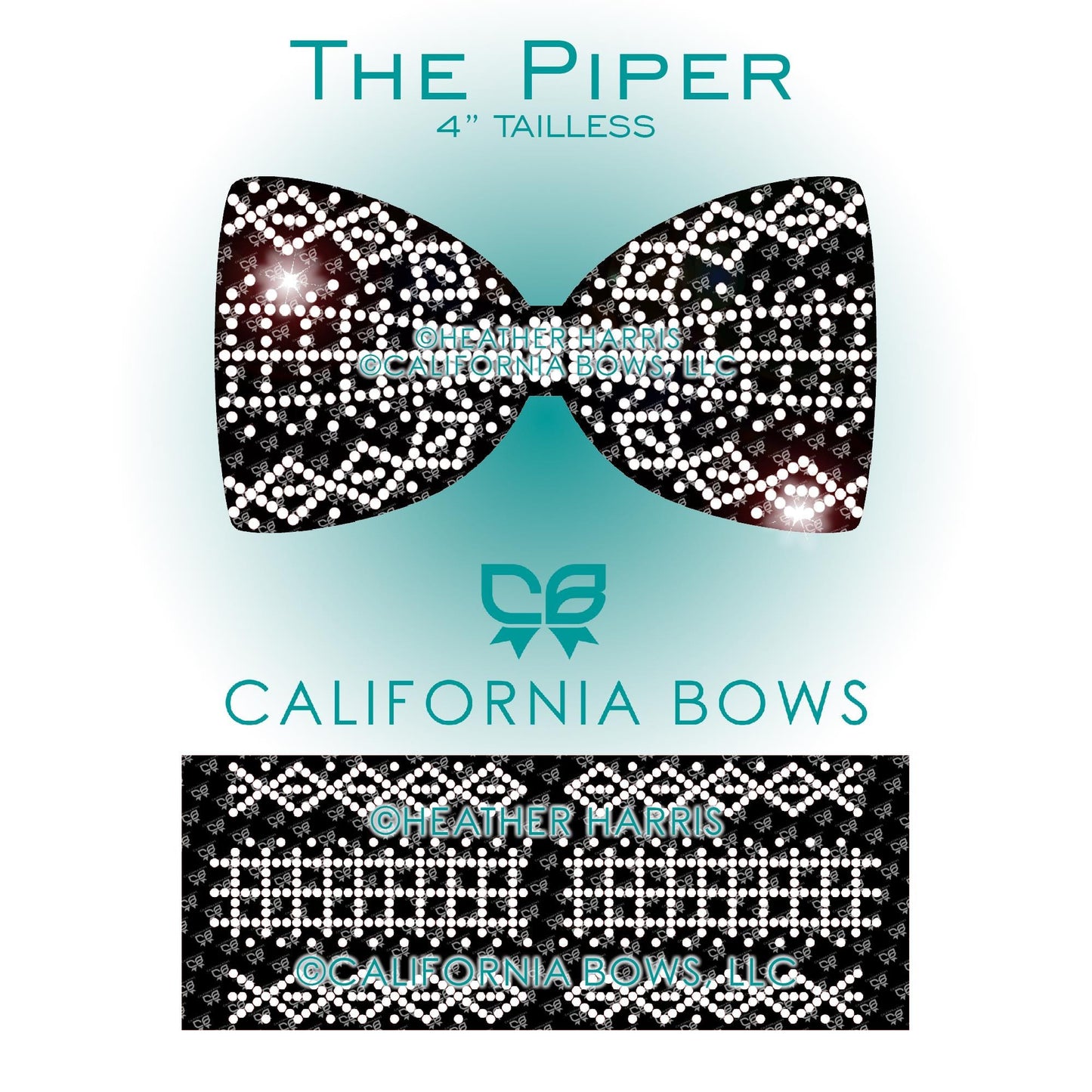 Piper 4" Tailless Bow Rhinestone Template Download